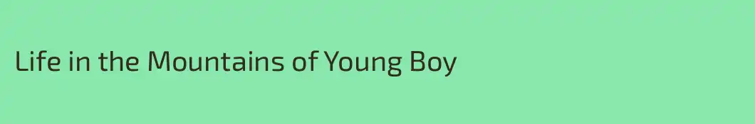 Life in the Mountains of Young Boy